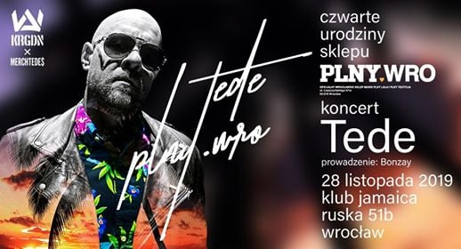 Photo of PLNYwro IV Urodziny feat TEDE 28 listopada Jamaica Wrocław