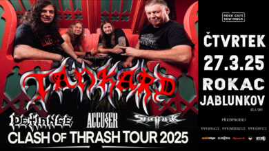 Photo of TANKARD (DE) DEFIANCE (USA) ACCUSER (DE) SHAARK (CZ) – ROKAC – JABLUNKOV