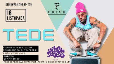 Photo of Koncert TEDE l 16.11.2024 l CLUB FRISK l + ZABER, DALUE, DJ TE